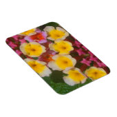 Magnet Flexible Petites Fleurs Tropicales Jaunes Aux Bureaux Roses (Côté Droit)
