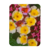 Magnet Flexible Petites Fleurs Tropicales Jaunes Aux Bureaux Roses (Vertical)