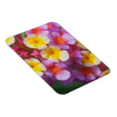 Magnet Flexible Petites fleurs tropicales roses et violettes jaune (Côté Droit)