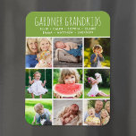 Magnet Flexible Petits-enfants personnalisés Noms Instagram 9 Phot<br><div class="desc">Magnets photo imprimés personnalisés personnalisés avec vos photos de famille et texte. Ajoutez les noms de vos petits-enfants ou d'autres textes personnalisés avec de l'espace pour 9 photos Instagram carrés. Utilisez les outils de conception pour choisir n'importe quelle couleur arrière - plan, ajouter plus de photos et modifier les polices...</div>