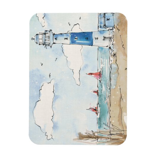 Magnet Flexible Phare bleu et blanc (Vertical)