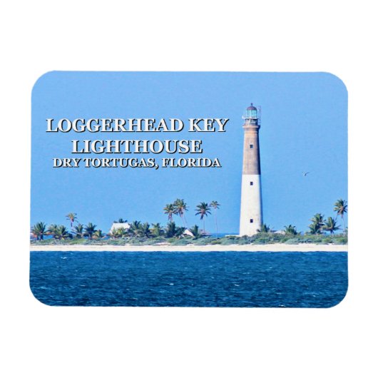 Magnet Flexible Phare Clé de la tête de bois, Tortugas Sec Floride (Horizontal)