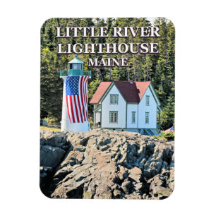 Magnet Flexible Phare de Little River, Aimant photo Cutler Maine