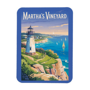 Magnet Flexible Phare de Martha's Vineyard Massachusetts Voyage
