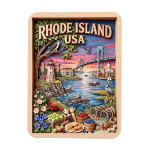 Magnet Flexible Phare de Newport Rhode Island Faune côtière