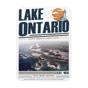 Magnet Flexible Phare des Grands Lacs de style vintage du lac Onta