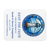 Magnet Flexible Phare Voile Nautique Mariage Enregistrer La Date (Horizontal)