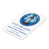 Magnet Flexible Phare Voile Nautique Mariage Enregistrer La Date (Côté Gauche)