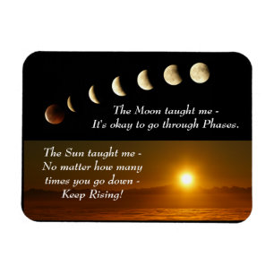 Magnet Flexible Phases de la lune Citation inspirante Sun Rises