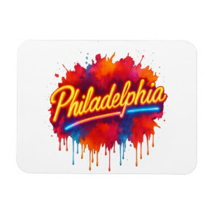 Magnet Flexible Philadelphia Neon Street Art - Gras Coloré