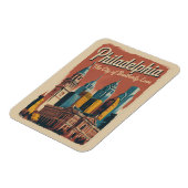 Magnet Flexible Philadelphia Pennsylvania Illustration Travel Art (Côté Gauche)