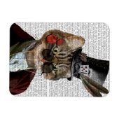 Magnet Flexible Phileas Feline Steampunk Chat et chapeau supérieur (Horizontal)