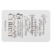 Magnet Flexible Philippiens 3:8 Écriture Bronze Typographie (Horizontal)