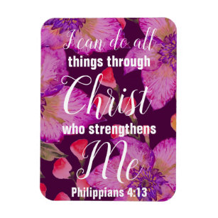 Magnet Flexible Philippiens 4:13 Bible Verse Floral