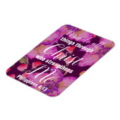 Magnet Flexible Philippiens 4:13 Bible Verse Floral (Côté Gauche)