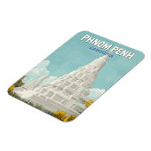 Magnet Flexible Phnom Penh Cambodge Illustration Voyage Art Retro (Côté Gauche)