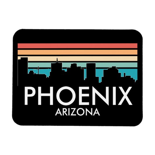 Magnet Flexible Phoenix Arizona Retro Sunset Skyline (Horizontal)