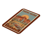 Magnet Flexible Phoenix Arizona Sun Illustration Travel Art Retro (Côté Gauche)