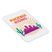 Magnet Flexible Phoenix Rising Ville Néon – Synthwave Rétro Désert (Côté Droit)