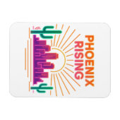 Magnet Flexible Phoenix Rising Ville Néon – Synthwave Rétro Désert (Horizontal)