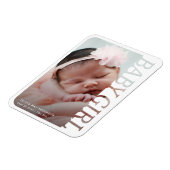 Magnet Flexible Photo 2 Merci Bébé Fille Typographie Moderne (Côté Gauche)