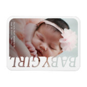 Magnet Flexible Photo 2 Merci Fille Bébé Typographie Moderne (Horizontal)