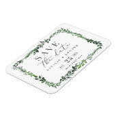 Magnet Flexible photo aquarelle feuillue enregistrer la date aiman (Côté Gauche)