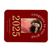 Magnet Flexible Photo Arc moderne 2024 Grad Maroon Faire-part (Horizontal)