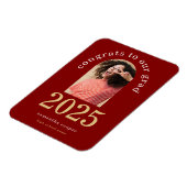 Magnet Flexible Photo Arc moderne 2024 Grad Maroon Faire-part (Côté Gauche)