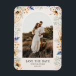Magnet Flexible Photo Arch Botanical Floral Enregistrer la date<br><div class="desc">Créez votre propre mariage enregistrez la date avec votre photo personnalisée encadrée en forme d'arc avec une bordure florale botanique.</div>