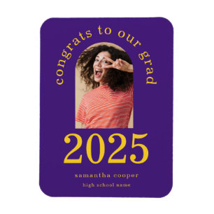 Magnet Flexible Photo Arch moderne 2024 Grad Purple Faire-part