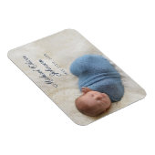 Magnet Flexible Photo bébé écriture nom date de naissance bleu (Côté Droit)