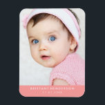 Magnet Flexible Photo bébé moderne | Corail<br><div class="desc">bébé moderne,  photo enfant. Vous pouvez également ajouter votre photo de famille.</div>