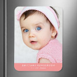 Magnet Flexible Photo bébé moderne | Corail<br><div class="desc">bébé moderne,  photo enfant. Vous pouvez également ajouter votre photo de famille.</div>