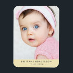Magnet Flexible Photo bébé moderne | Jaune pastel<br><div class="desc">bébé moderne,  photo enfant. Vous pouvez également ajouter votre photo de famille.</div>