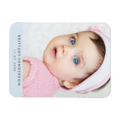 Magnet Flexible Photo bébé moderne | Pastel Blue (Horizontal)