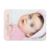 Magnet Flexible Photo bébé moderne | Rose pâle (Horizontal)