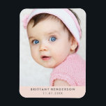 Magnet Flexible Photo bébé moderne | Rose pâle<br><div class="desc">bébé moderne,  photo enfant. Vous pouvez également ajouter votre photo de famille.</div>