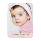 Magnet Flexible Photo bébé moderne | Rose pâle (Vertical)