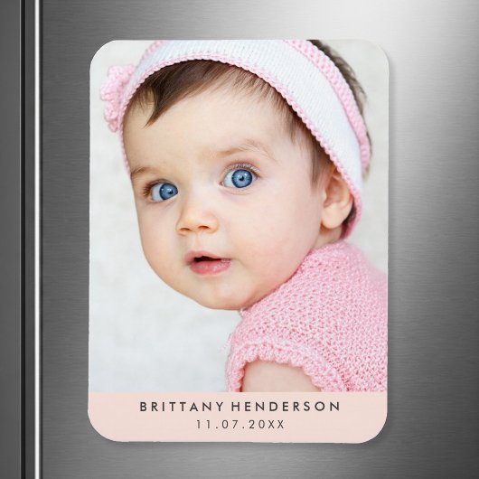 Magnet Flexible Photo bébé moderne | Rose pâle