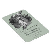 Magnet Flexible Photo Brosse moderne Enregistrer la date Sage vert (Côté Droit)
