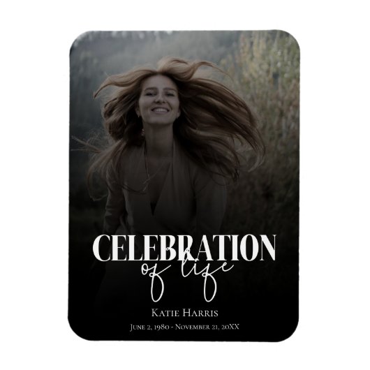 Magnet Flexible Photo Celebration of Life Funeral Program (Vertical)