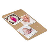 Magnet Flexible Photo Collage Bébé Fille Naissance Statistiques Fa (Côté Droit)