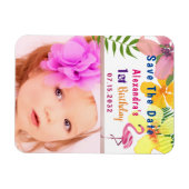 Magnet Flexible Photo d'anniversaire floral tropical Enregistrer l (Horizontal)