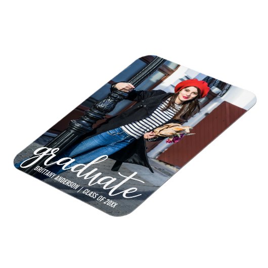 Magnet Flexible Photo d'annonce de remise de diplôme en écriture m (Côté Gauche)