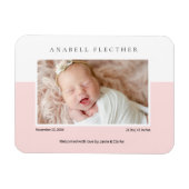 Magnet Flexible Photo de bébé fille rose moderne (Horizontal)