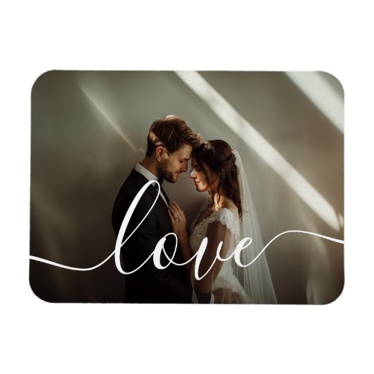 Magnet Flexible Photo de couple personnalisée 'Amour' (Horizontal)