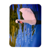 Magnet Flexible Photo de cygne blanc avec citation motivationnelle (Vertical)