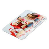 Magnet Flexible Photo de famille de Noël Monogramme rouge Minimali (Côté Gauche)