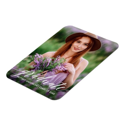 Magnet Flexible Photo de graduation en calligraphie moderne (Côté Gauche)